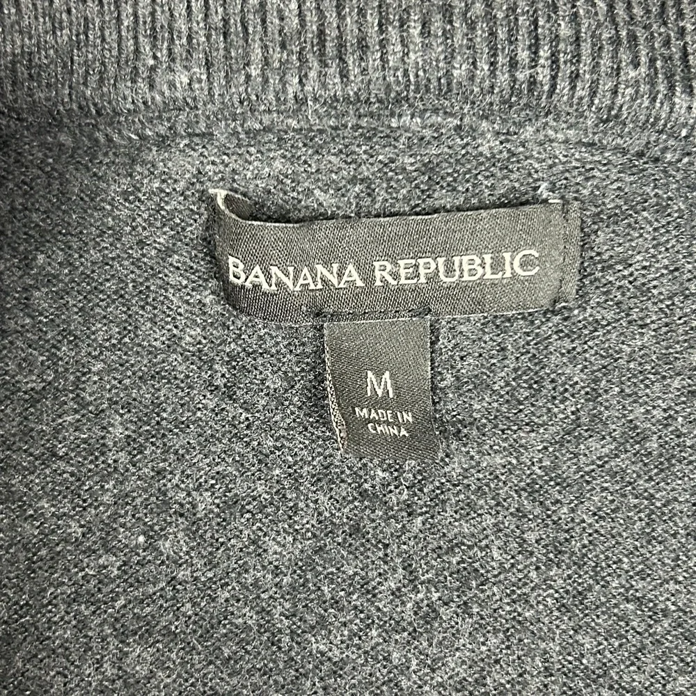 Banana Republic Hybrid Jacket Mens Medium Gray Knit Long Sleeve Hooded Full Zip